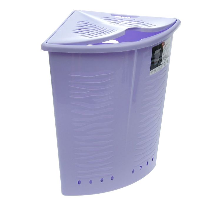 Корзина для белья 40 л угловая Aqua, цвет МИКС