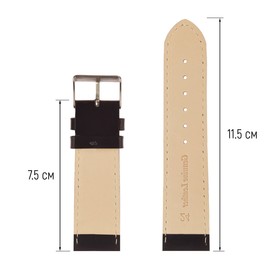 Ремешок для часов, мужской, 24 мм, натуральная кожа, чёрный от Сима-ленд