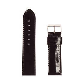 Ремешок для часов, мужской, 24 мм, натуральная кожа, чёрный от Сима-ленд