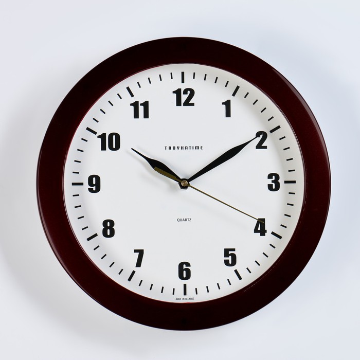 Часы настенные, серия: Классика, d-29 см, бордовый обод часы настенные серия классика d 30 см белый обод под серебро