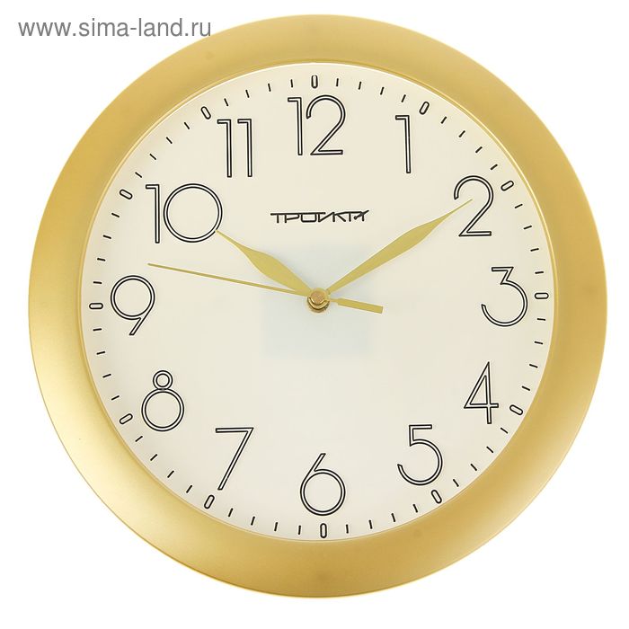 Часы настенные, серия: Классика, d-29 см, золотистый обод часы настенные серия классика рубин d 23 см песочный обод