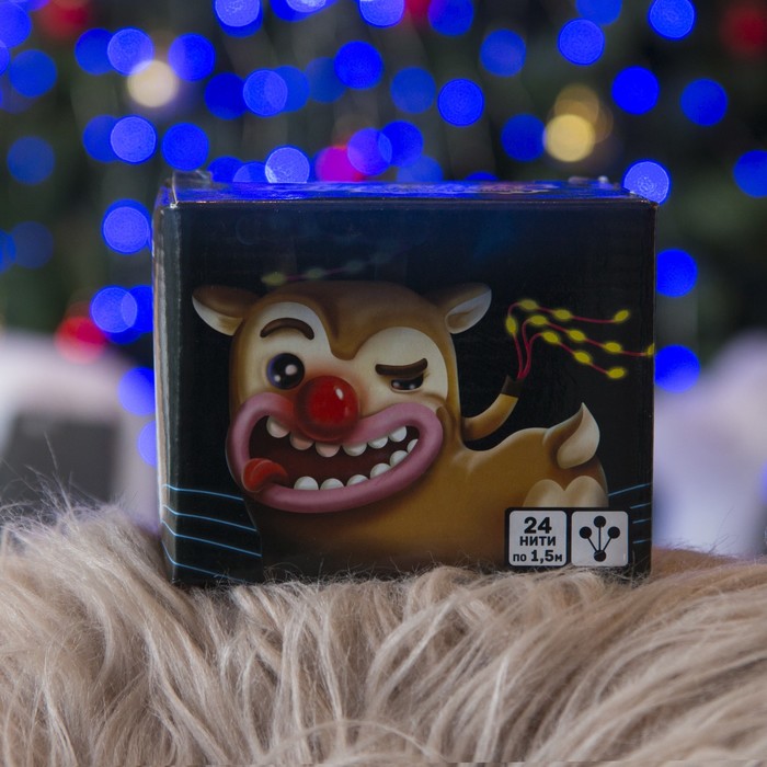 Гирлянда "Конский хвост (капля росы)" 24 нити по 1,5 м., LED-360-12V, контроллер 8 режимов, СИНИЙ 1