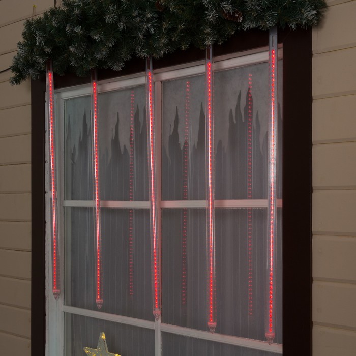 Светодиодная сосулька улич. УМС "Тающая" 1 м, d=3см. 2W LED-60-220V КРАСНЫЙ