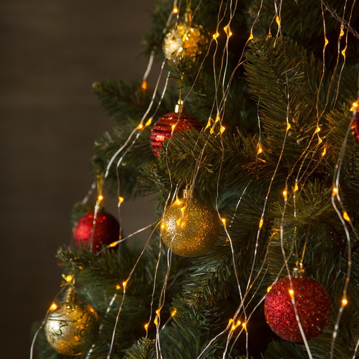 Гирлянда "Конский хвост (капля росы)" 24 нити по 1,5 м., LED-360-12V, контроллер 8 режимов, ЖЕЛТЫЙ