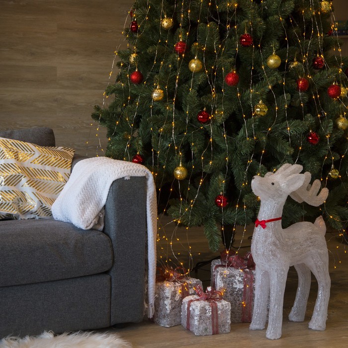 Гирлянда "Конский хвост (капля росы)" 24 нити по 1,5 м., LED-360-12V, контроллер 8 режимов, ЖЕЛТЫЙ