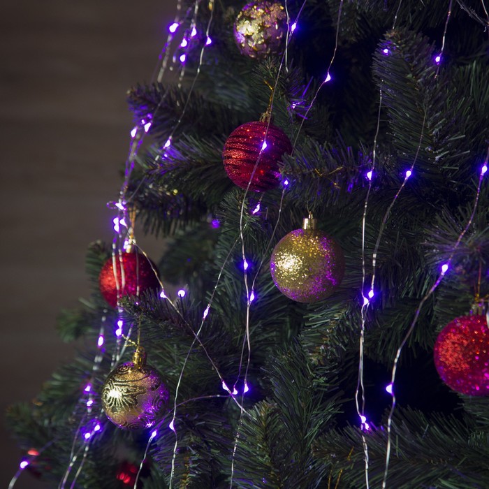 Гирлянда "Конский хвост (капля росы)" 24 нити по 1,5 м., LED-360-12V, контроллер 8 режимов, ФИОЛЕТ