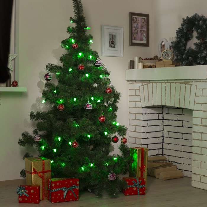 Гирлянда "Метраж" улич. с насад. "Елка маленькая" 5 м, Н.Т. LED-40-220V, контр. 8 р, ЗЕЛЕН