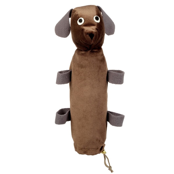 Игрушка для собак "Собачка", чехол на бутылку 0,5 л, флис, микс цветов