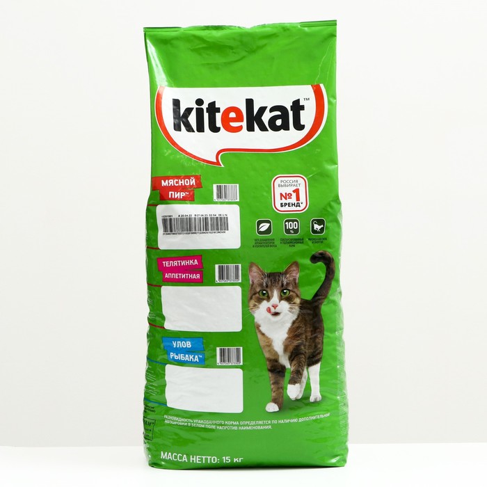 Сухой корм KiteKat Мясной пир для кошек, 15 кг