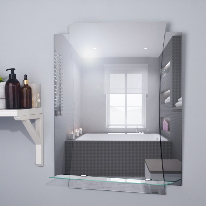 Зеркало настенное "Метиз" 53х68,7 см, с полочкой