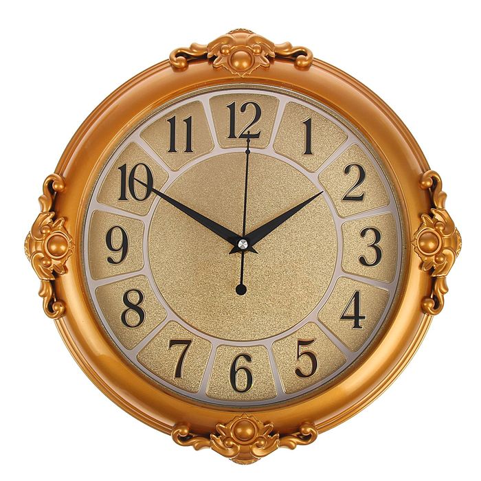 Часы настенные классические "Лепнина", d=35 см, микс