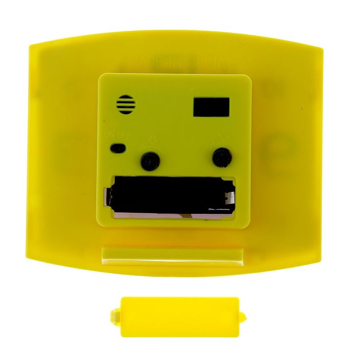 Будильник прямоуг. криволин, крупные цифры 3,6,9,12, бел циферблат, стрелки микс 10,5*12,5см