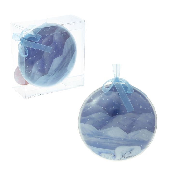 Новогодний шар с 3D-эффектом "Мираж с белыми мишками"