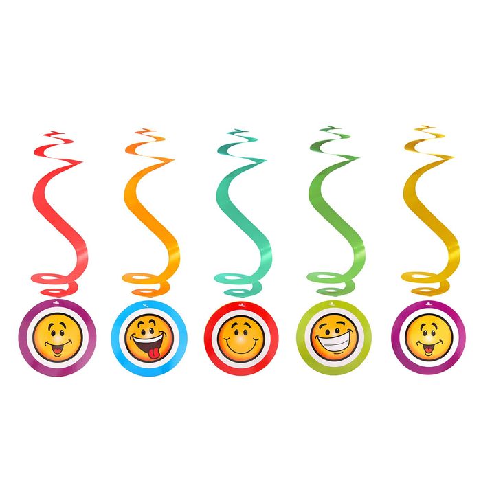 Спираль серпантин "Смайлики" (набор 6 шт)