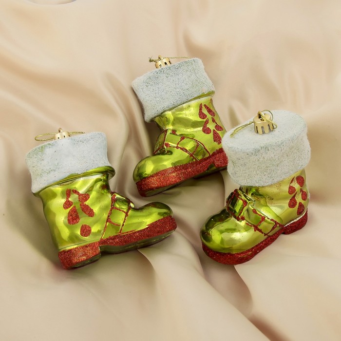Ёлочные игрушки "Зелёный сапожок" (набор 3 шт.)