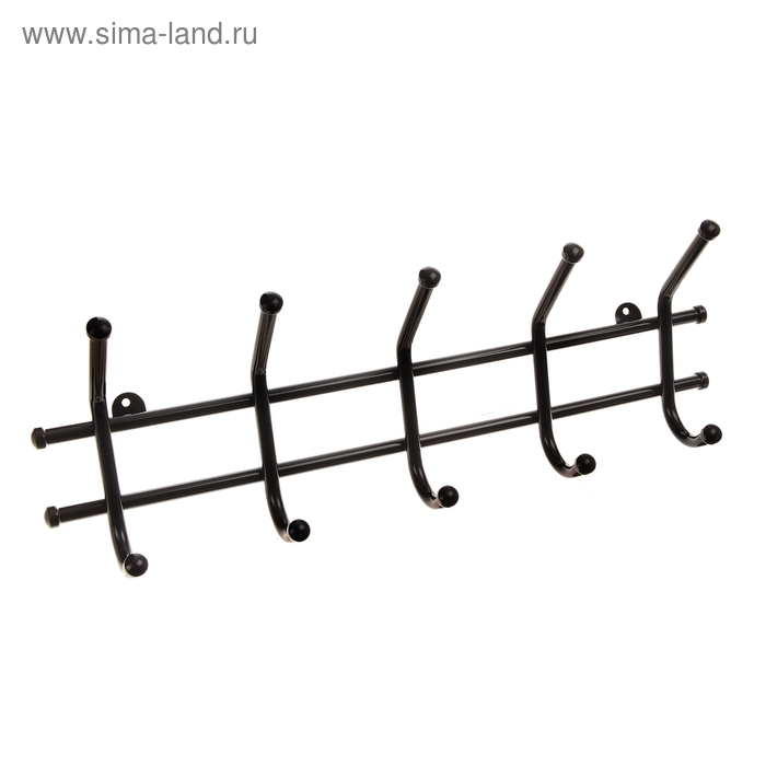 

Вешалка настенная на 5 крючков «Норма-5», 48×16,5×8 см, цвет чёрный