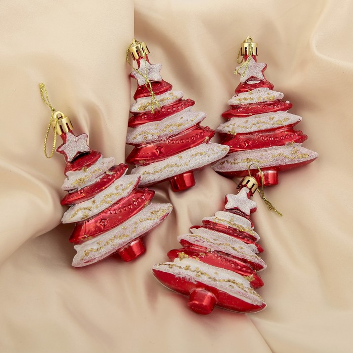 Ёлочные игрушки "Ёлка с гирляндами" (набор 4 шт.)