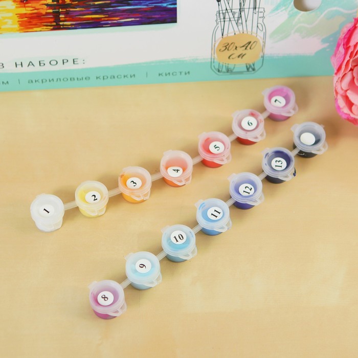 Роспись по номерам без подрамника "Закат", 30 х 40 см