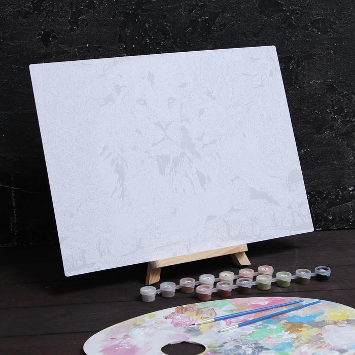 Роспись по номерам без подрамника "Львы", 40 х 30 см