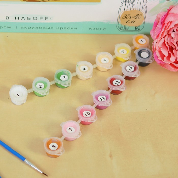 Роспись по номерам без подрамника "Букет", 30 х 40 см