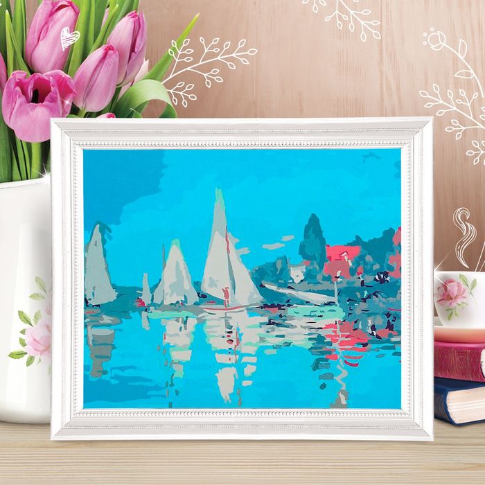 Роспись по номерам без подрамника "Парусники", 30 х 40 см