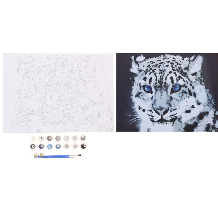 Роспись по номерам без подрамника "Барс", 40 х 30 см