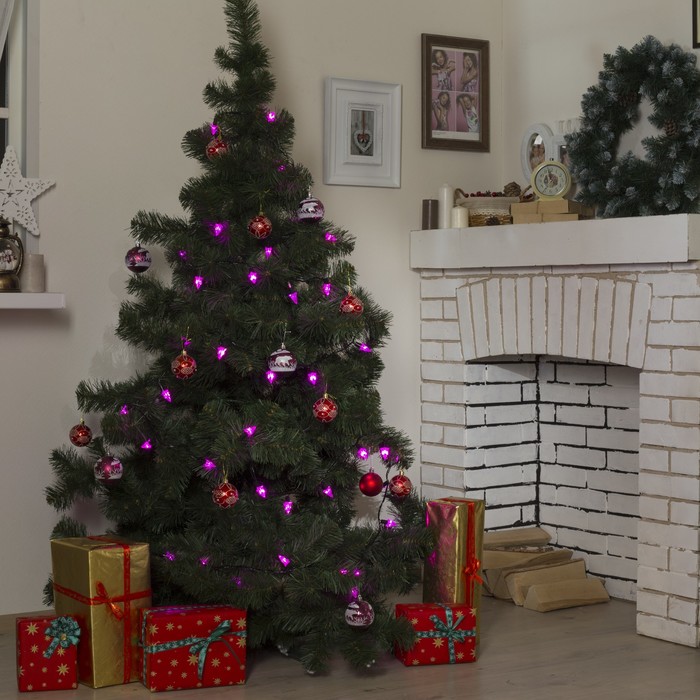 Гирлянда "Метраж" улич. с насад. "Елка маленькая" 5 м, Н.Т. LED-40-220V, контр. 8 р, РОЗОВ