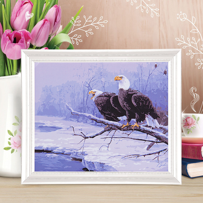 Роспись по номерам без подрамника "Орлы", 30 х 40 см