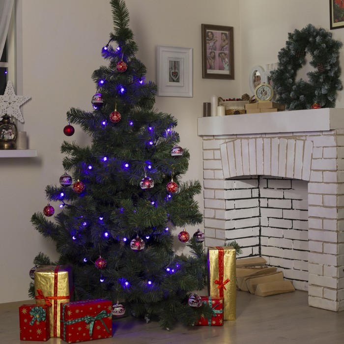 Гирлянда "Метраж" улич. с насад. "Фонарик" 5 м, Н.Т. LED-40-220V, контр. 8 р, ФИОЛЕТ