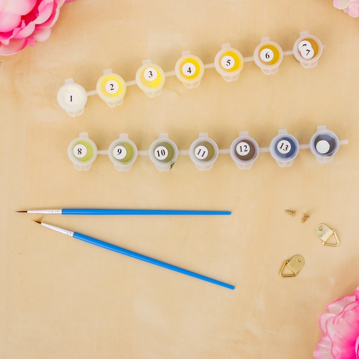 Роспись по номерам без подрамника "Щенки", 40 х 30 см