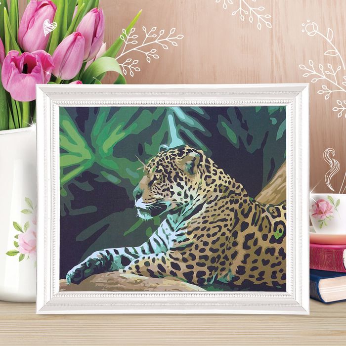 Роспись по номерам без подрамника "Леопард", 40 х 30 см