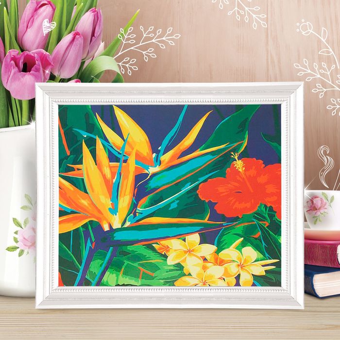 Роспись по номерам без подрамника "Цветы", 40 х 30 см