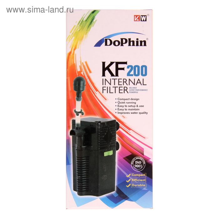

Внутренний фильтр Dophin KF-200 (KW) с регулятором, 3,2 Вт, 240 л/ч