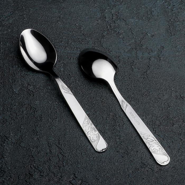 Ложка чайная "Цветы", толщина 1,5 мм