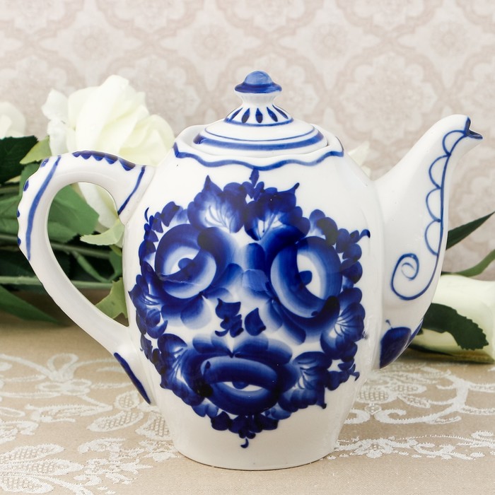 Чайник «Принцесса», гжель, кобальт