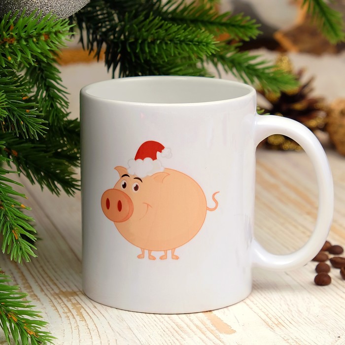 Кружка "С новым годом! Салют", символ года 2019, c нанесением