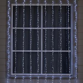 Гирлянда «Водопад» 2 × 3 м, IP44, УМС, белая нить, 800 LED, свечение белое, 8 режимов, 220 В