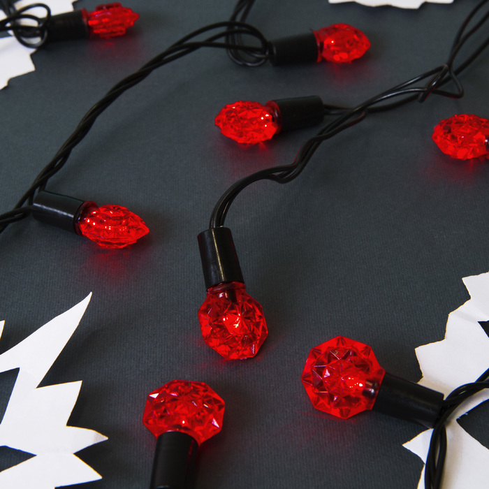 Гирлянда "Метраж" улич. с насад. "Грани" 5 м, Н.Т. LED-40-220V, фиксинг, КРАСНЫЙ