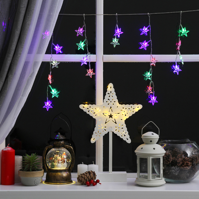 Гирлянда "Бахрома" Ш:1.4 м, В:0,3 м, Н.С. "Звезда средняя", LED-48-220V, МУЛЬТИ(RG/RB)