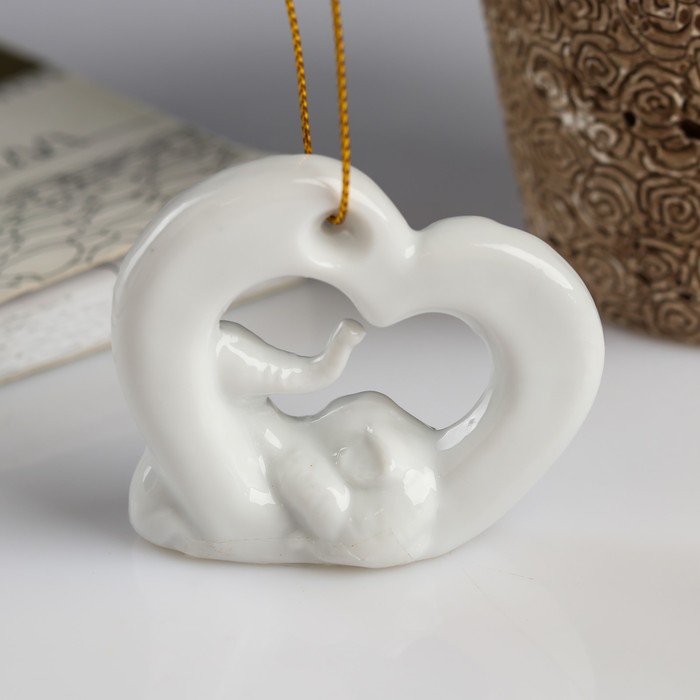 Сувенир "Два слоника в сердце" со стразами