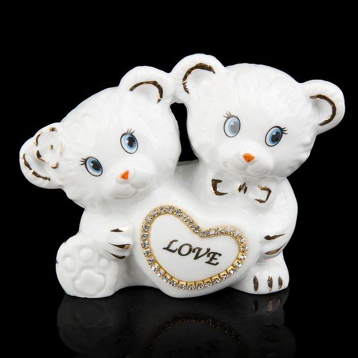 Сувенир "Мишутки с сердцем" со стразами