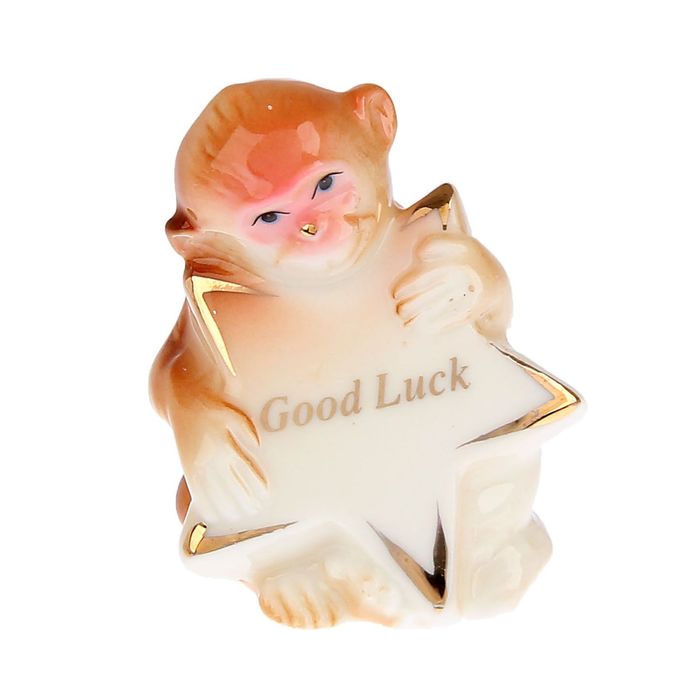 Сувенир "Обезьянка Good Luck" бежевая