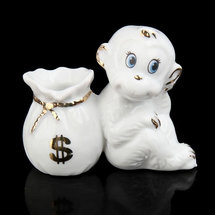 Сувенир "Малыш обезьянка с мешком-подставкой"