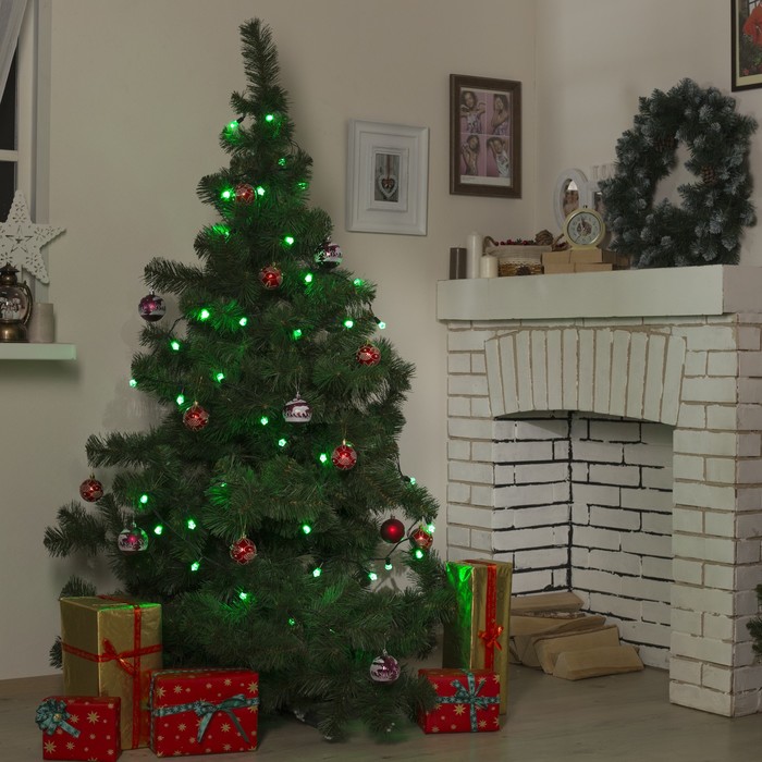 Гирлянда "Метраж" улич. с насад. "Хрусталь" 5 м, Н.Т. LED-40-220V, фиксинг, ЗЕЛЕНЫЙ