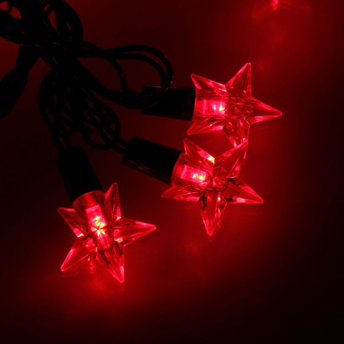 Гирлянда "Метраж" улич. с насад. "Звезда средняя" 5 м, Н.Т. LED-40-220V, контр. 8 р, КРАСН