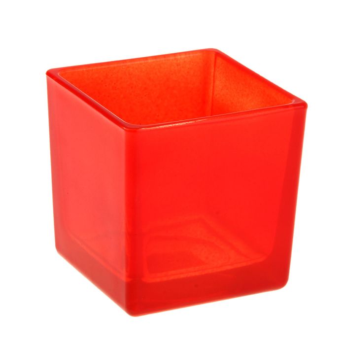 Ваза "Пять вечеров" алая, глянцевая, квадрат 0,25 л