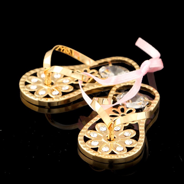 Сувенир «Шлепанцы», 5,5х5,5х1,5 см, с кристаллами Сваровски