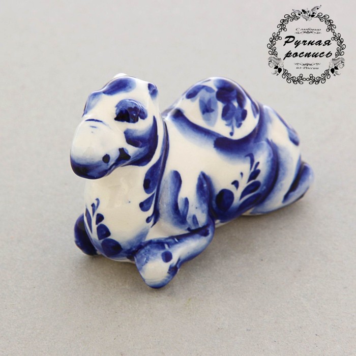 Сувенир «Лежачий верблюд», гжель, кобальт