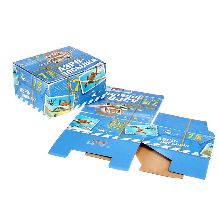 Коробка подарочная складная "Аэропосылка", Самолеты, 19 х 16 х 10 см