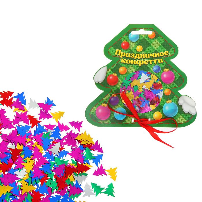 Конфетти на открытке "Новогодняя ёлочка"